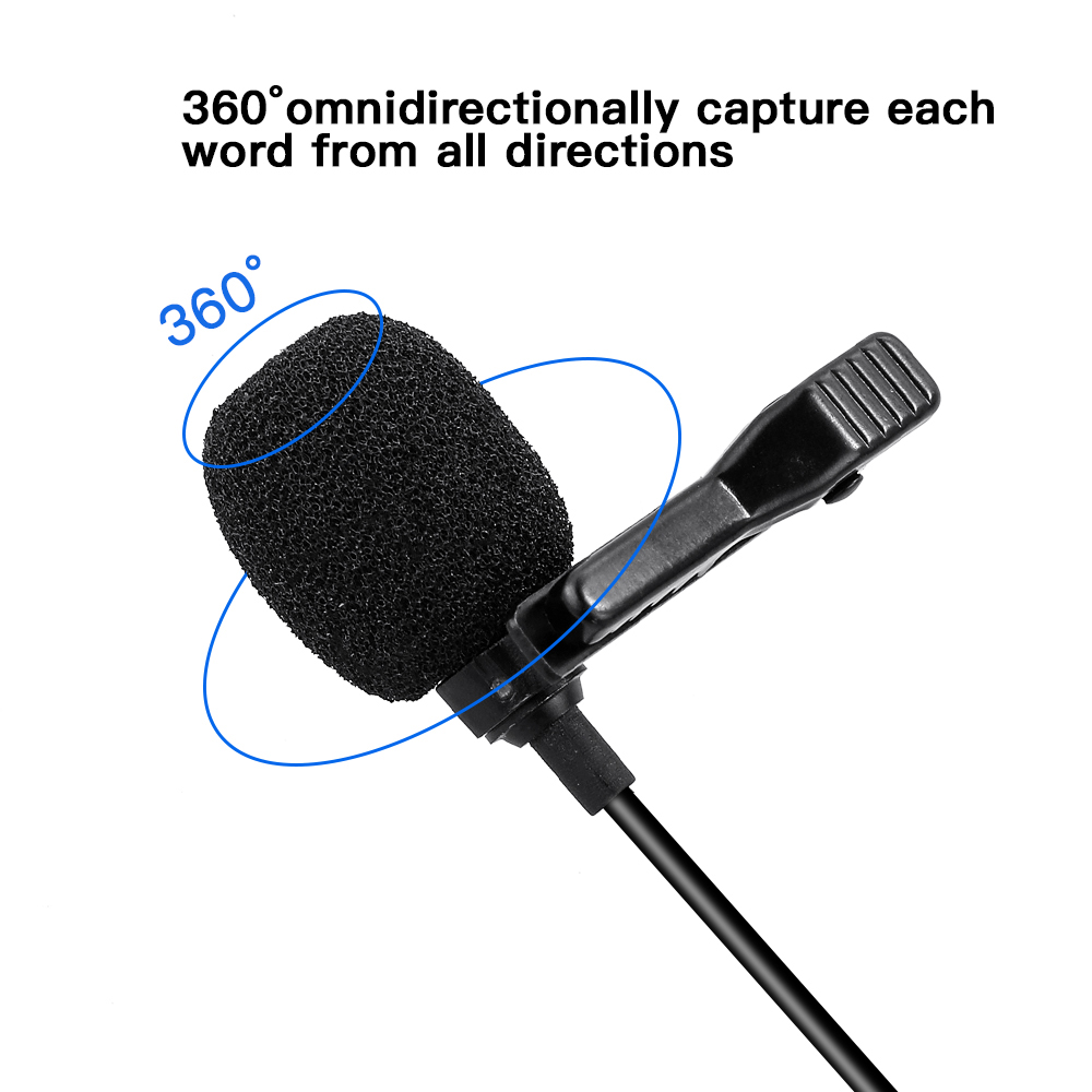 Mini Type C/3.5mm Clip-on Lapel Lavalier Microphone Condenser for Phone Hands-Free Wired Microphones Mic for Camera Computer