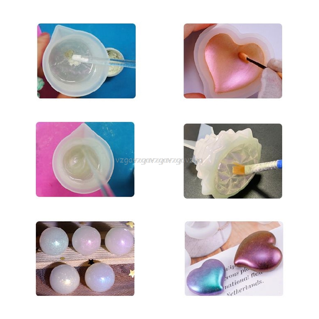 24 Pcs/set Pearlescent Powder Mica Glitter Sliam DIY Crafts Making Epoxy Pigment O24 19 Dropship