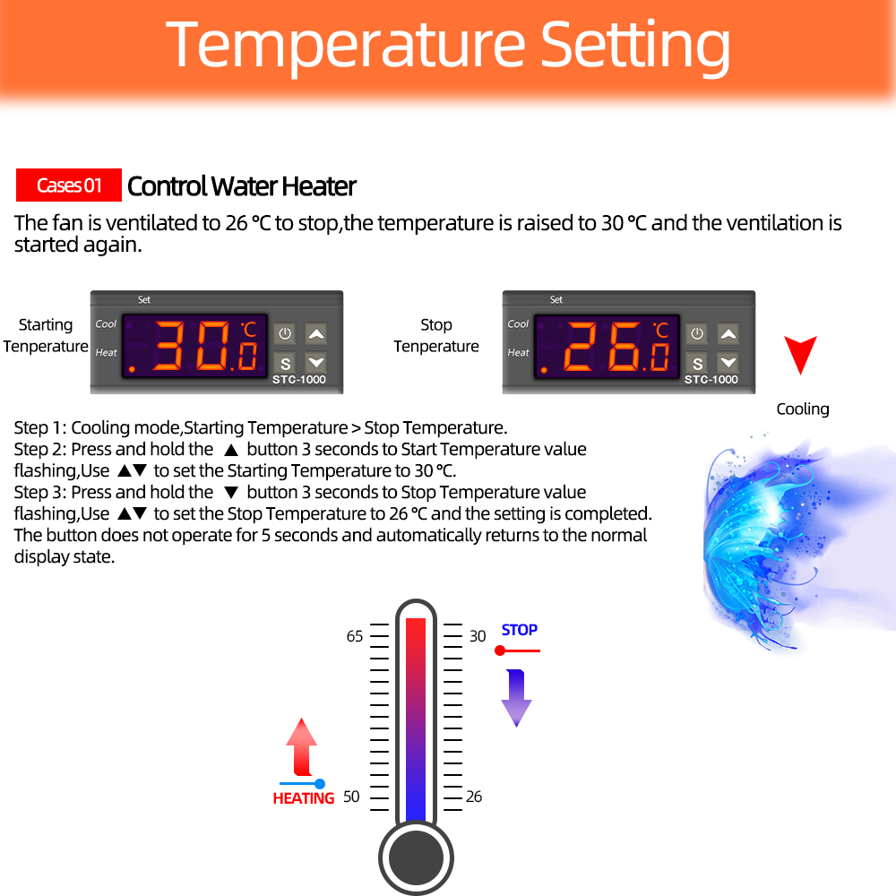 10pcs STC-1000 Temperature Controller Thermostat 12V 24V 220V Thermostat and Heater Cooler Control Incubator 40% off