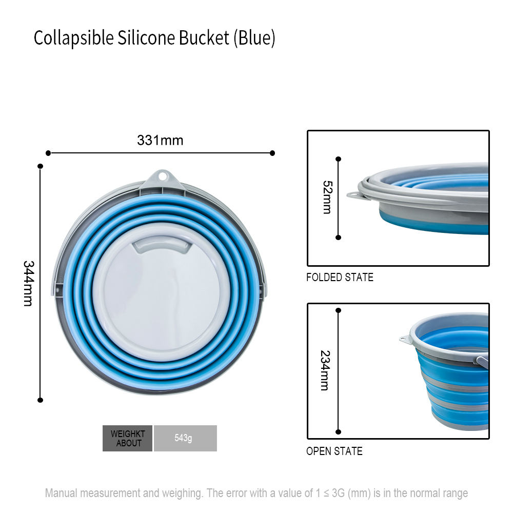 Silicone Folding Collapsible Water Bucket Portable Retractable Travel Water Storage Foldable Container For Camping BBQ Fishing