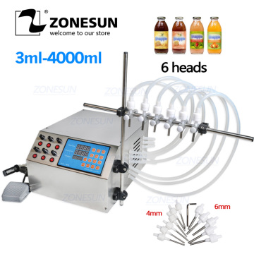 ZONESUN Electric Digital Control Pump Liquid Filling Machine 3-4000ml For bottle Perfume vial filler Water Juice Oil
