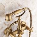 Bathtub Faucets Wall Mounted Antique Brass Brushed Bathtub Faucet With Hand Shower Bathroom Bath Shower Faucets Torneiras XT354