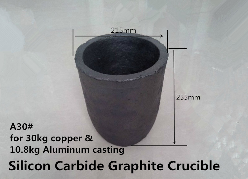 A30# Silicon Carbide Graphite Crucible for 30kg copper and 10.8kg aluminum /Bronze melting graphite pot