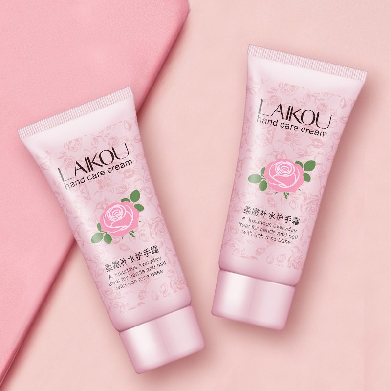 Laikou Rose Hand Cream Moisturizing Nourishing Anti Chapping Hand Lotion Plant Essence Dry Rough Protect Skin Care 60g