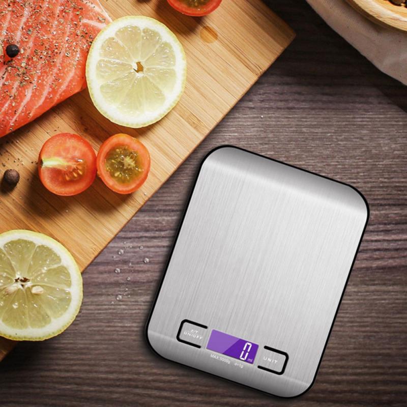 Stainless Steel Digital Usb Kitchen Scales 5kg / G Electronic Precision Post Nutrition Scale For Cooking Baking Measuring Tools