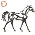 Creative Home Silver Metal Horse Decor Abstract Metal Horse Decor Figurine Decorative Metal Statue Best Xmas Gift