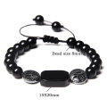 8mm Natural Hematite Lava Stone Beads Bracelet Hot Fashion Black Anchor Adjustable Men Bracelet Yoga Healing Balance Bracelets