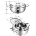 Hot Sale Stainless Steel Deep Fryer With Thermometer And Lid Household Tempura Fryer Pot For Kitchen Induction Cooker Cooking