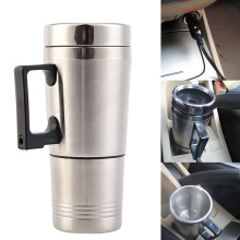 300ml 12V Car Heating Cup Water Kettle With Lighter Cable Stainless Steel Coffee Milk tea Kettle Travel Electric Heated Cup Mug