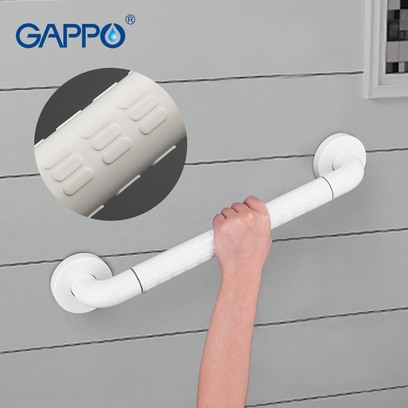 GAPPO Anti-slip Shower bathroom Grab Bar for elderly Plastic Grab Bar Handrail white Bathroom Railing Trapleuning Bathtub Access