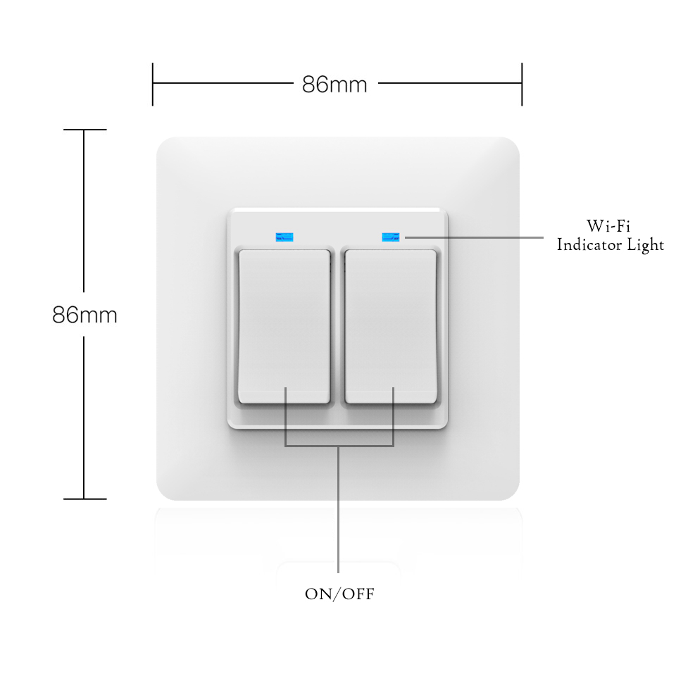 WiFi DE EU Smart Push Button Switch 2-Way Multi-control 1/2/3 Gang Detachable Smart Life Tuya App Work with Alexa Google Home