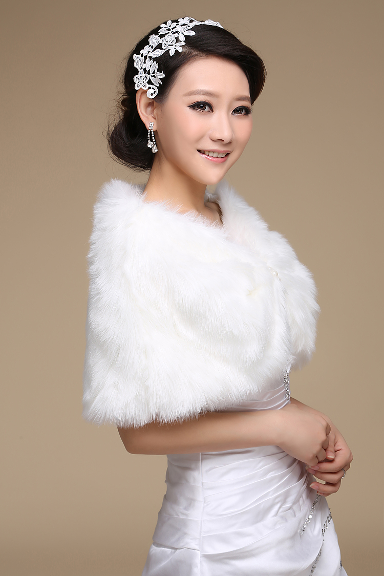 Wedding Bolero Outerwear Wedding Accessories Urged Wrap Bride Formal Winter Cape Bride Fur Shawl Wedding Jackets Wrap OJ00168