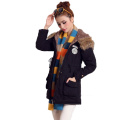new winter women jacket medium-long thicken plus size 4XL outwear hooded wadded coat slim parka cotton-padded jacket overcoat