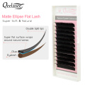 Qeelasee matte flat lashes split tips individual mink ellipse shaped natural light soft false ellipse eyelashes
