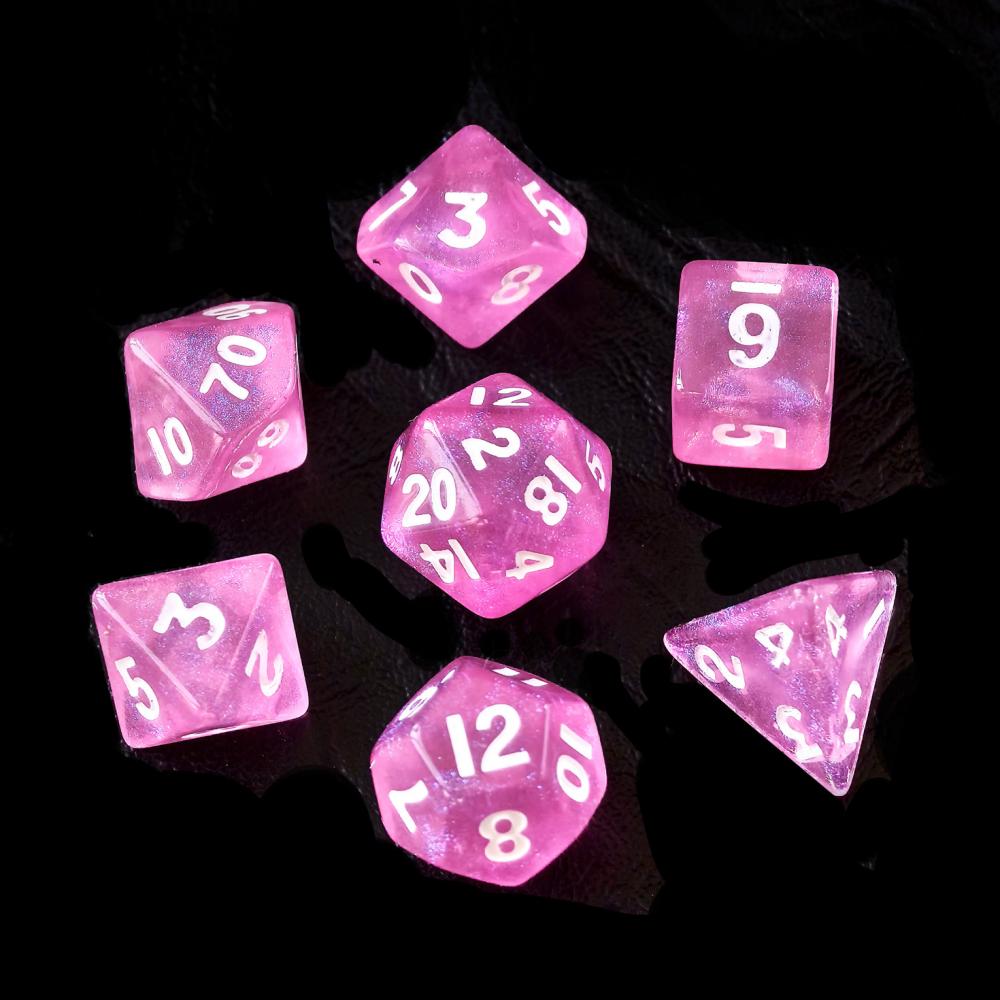 Pink Moonstone Polyhedral Rpg Mini Dice 4