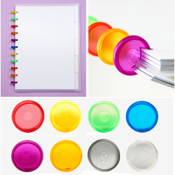 30PCS Color Mushroom Hole Plastic Binding Ring 24MM Notebook Plastic Loose-leaf Disc Binding Buckle 360 Degree Foldable Binding