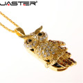 JASTER Pen drive metal keychain 64GB 32GB 16GB 8GB 4GB Crystal owl usb flash drive pendrive waterproof usb stick Hot