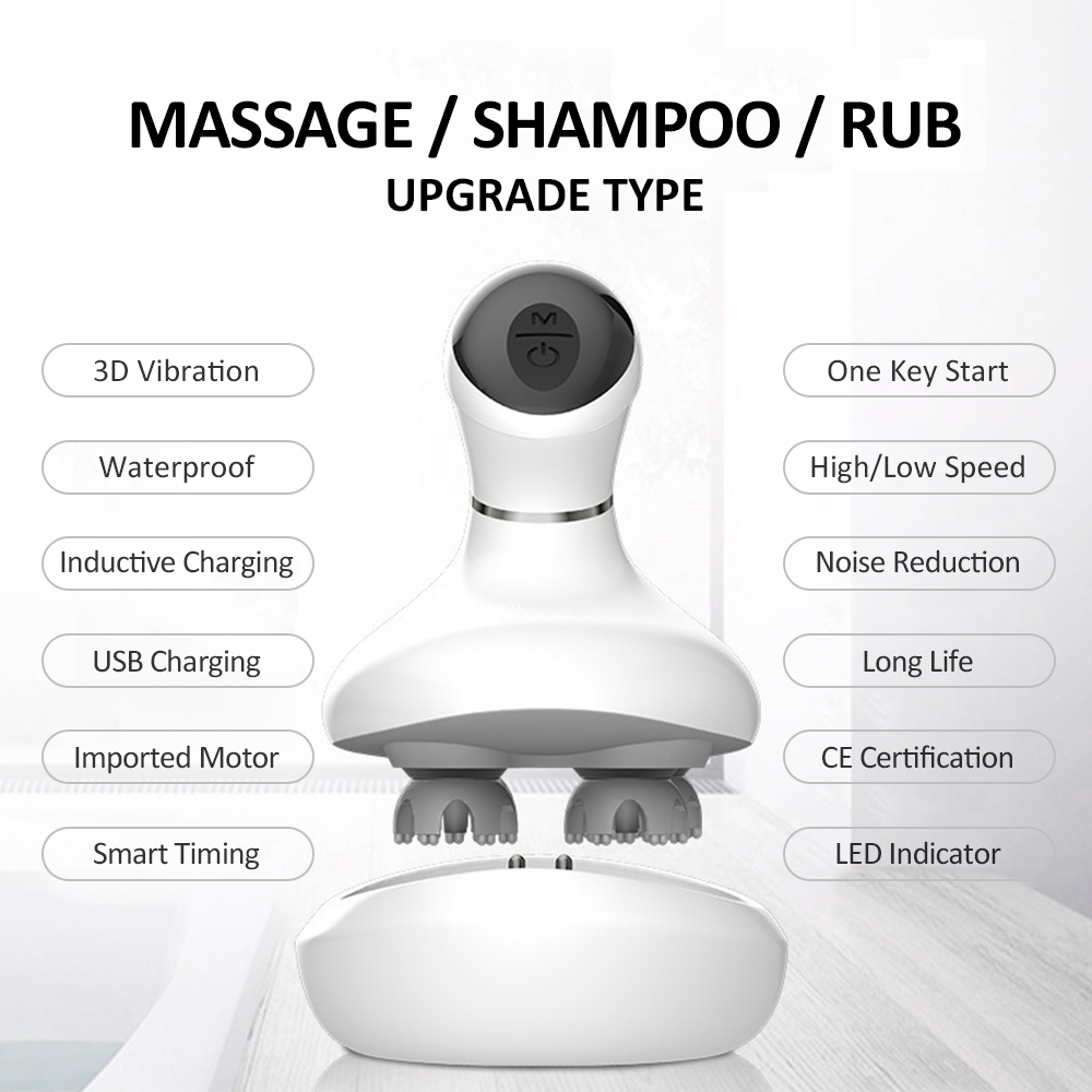 AGDOAD Smart Head Scalp Massager USB Charging Wireless Head Massage Device Stress Relax Body Back Massager for Prevent Hair Loss