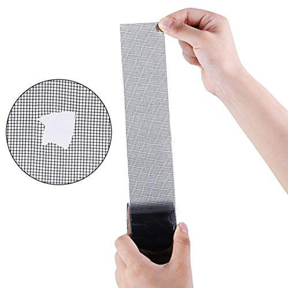 1 Roll Window Screen Tape Durable Easy Apply 5cm X 2m Sticky Universal Practical Covering Mesh Fiberglass Repair Patch Black