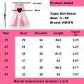 VIKITA New Girls Casual Dress Kids Elegant Dresses for Girl Sequins Embroidery Lovely Dress Children Casual Summer Costumes