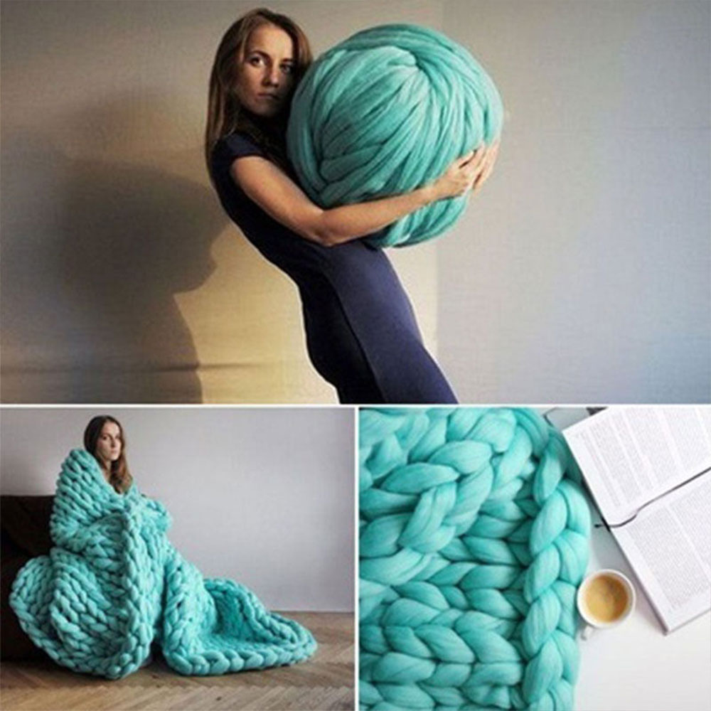 250g DIY Chunky Woolen Yarn Iceland Knitting Wool Handmade Super Soft Thick Yarn Knitting Blanket Carpet Handbag Crochet Cloth
