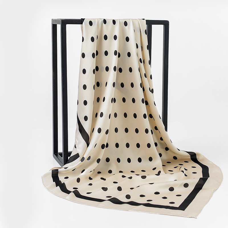 2020 NEW Fashion Luxury Brand Scarf Silk Feeling Shawl Scarf Foulard Dots Print Big Size Square Scarves Hijab Wraps