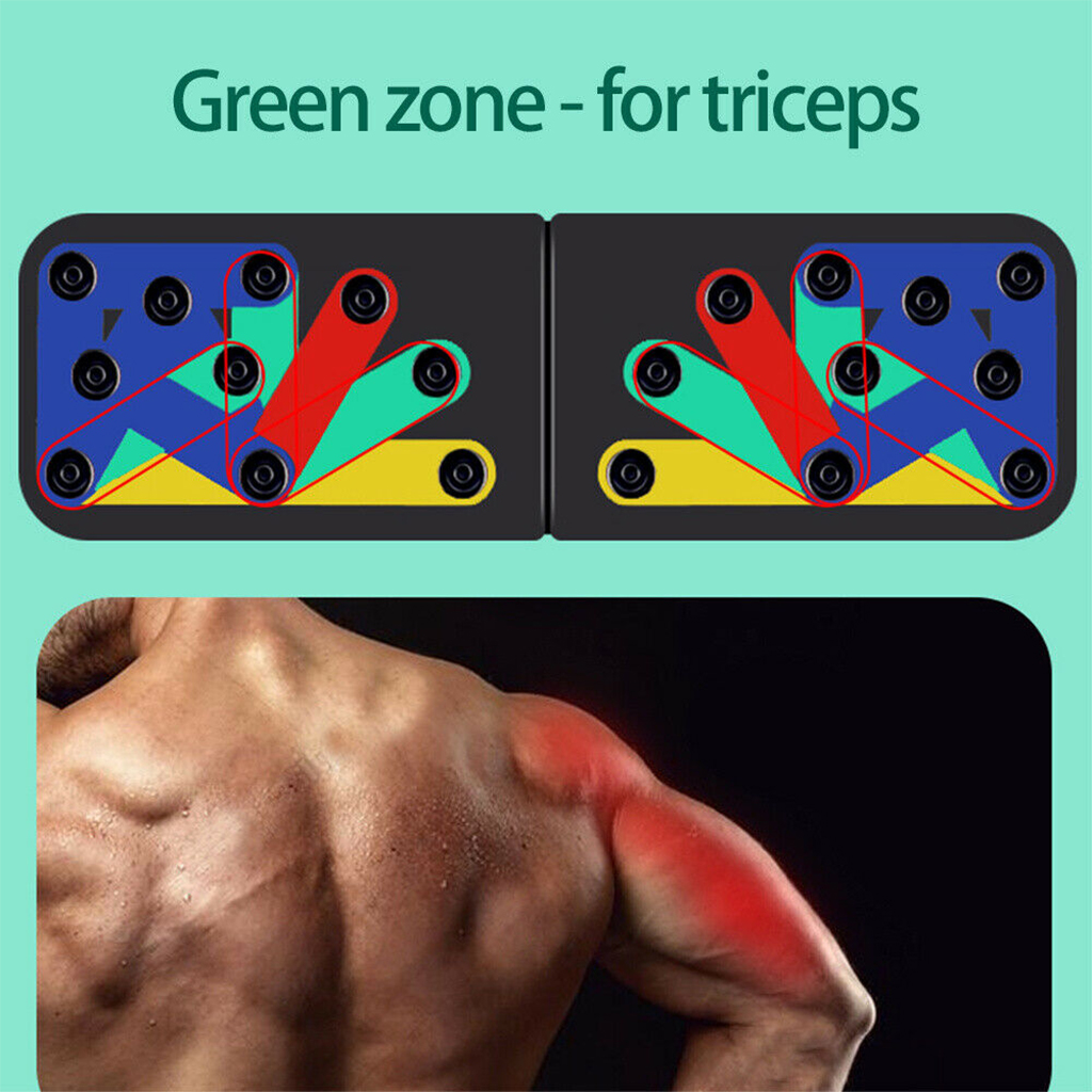 Folding Push-Ups Stands Push Up Board Multi Color-coded Muscle Training Board Portable Fitness Workout Exercise Equipment Unisex