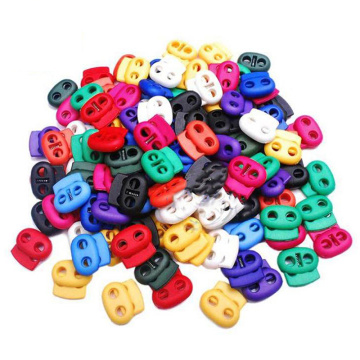 20pcs/lot Colorful Bean Toggle Clip 5mm Hole Plastic Stopper Cord Lock Apparel Shoelace Sportswear Accessories