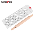 18 Holes Triangular Ravioli Mold Press Ravioli Molding Plate Tool Dumpling Maker Ravioli Pasta Cutter Tray With a Rolling Pin