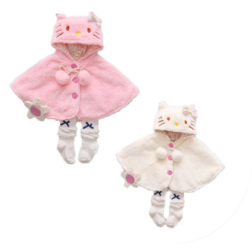 2018 New Brand Newborn Toddler Infant Baby Girls Thick Coat Hooded Cloak Poncho Jacket Outwear Lovely Coat Clothes