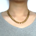 Masculine Choker Gold Color Necklace Stainless Steel 8 MM 20''-36'' Inches Men Women Fashion Jewelry Curb Cuban Chain