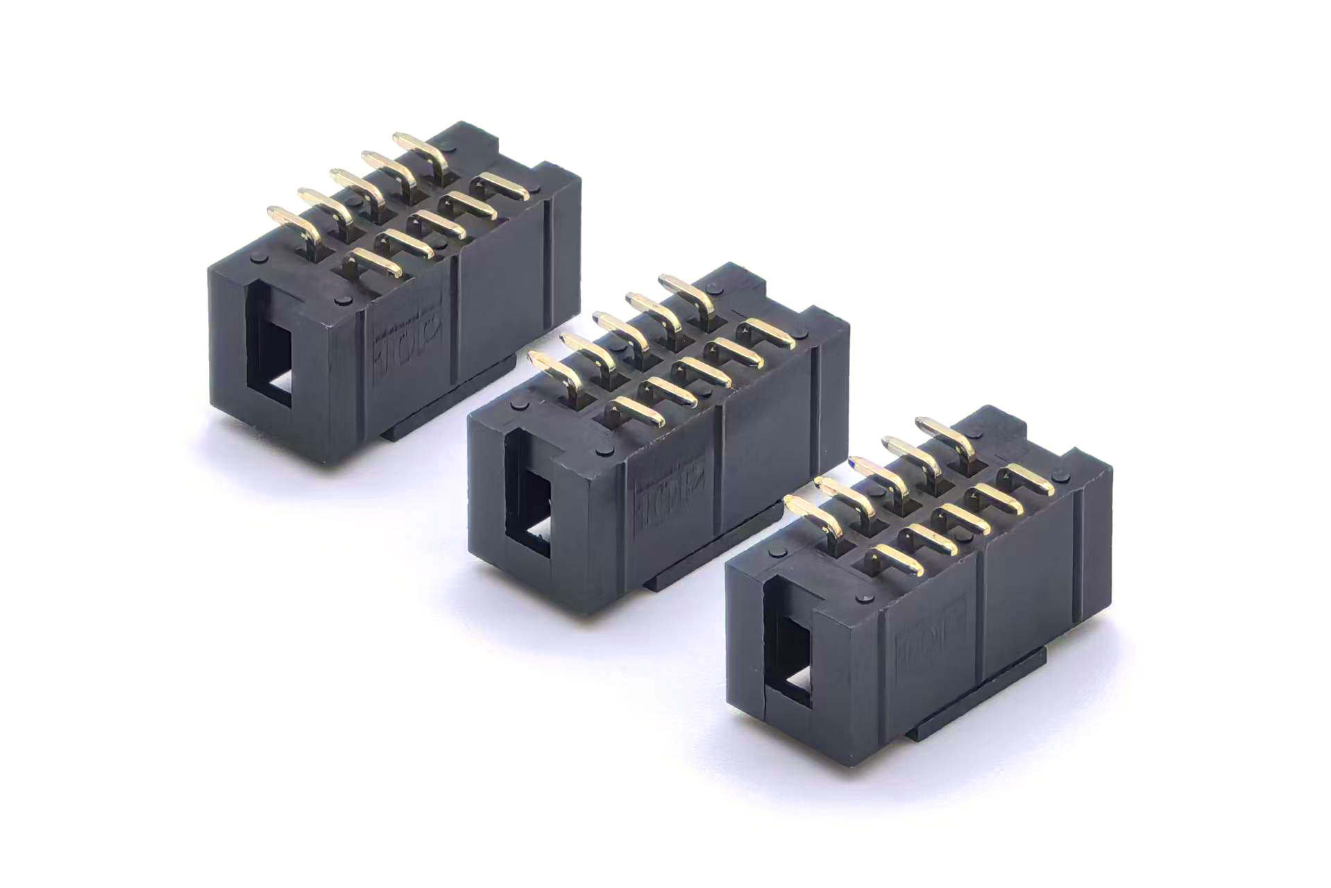 2.54mm Pitch Box Header Connector SMT H10.32mm Add Error-proof Cover 10P