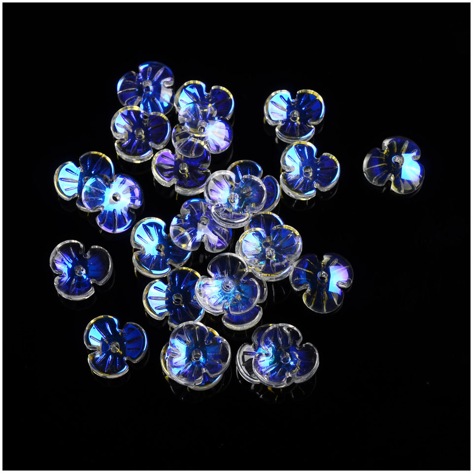 25Pcs Czech Glaze Glass Beads Leaves Shape DIY Handmade Hair Clip Material Crystal Petals Loose Beads For Jewelry DIY
