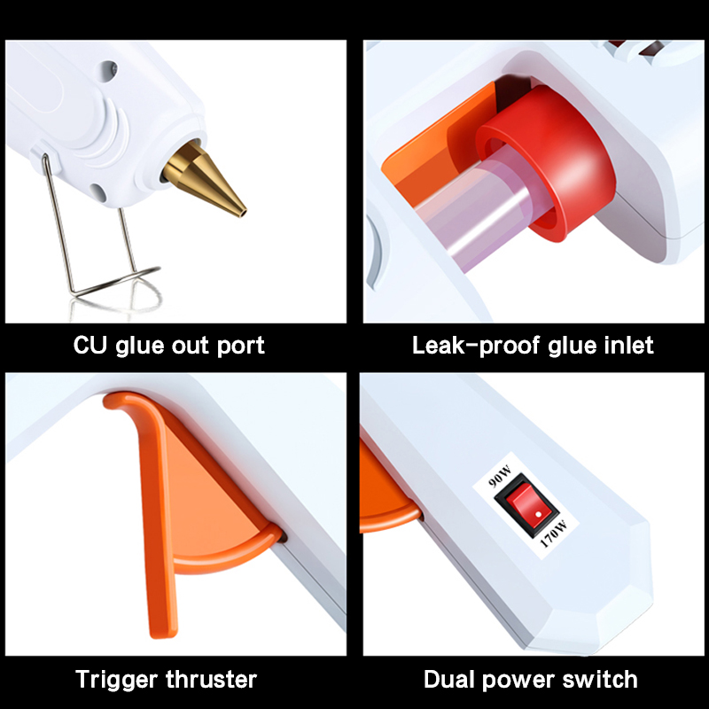 DTBD 60W 100W 150W EU/ Plug Hot Melt Glue Gun 7mm 11mm Glue Stick Industrial Mini Guns Thermo Gluegun Heat Temperature Tool