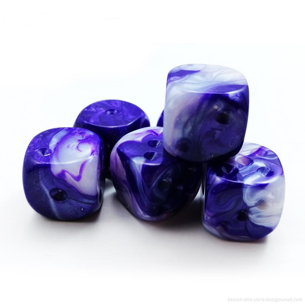 Bescon Raw Unpainted16MM Game Dice with Blank 6th Side, Gemini Two Tone Colors 5 Assorted Colors