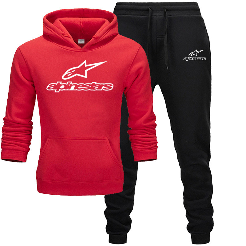 Alpinestar Tracksuit Men Sets Winter Hoodies Pants 2 Piece Set 2020 Fashion Hoody Mens Sweatshirt Sport Joggers Sweatpants Suit