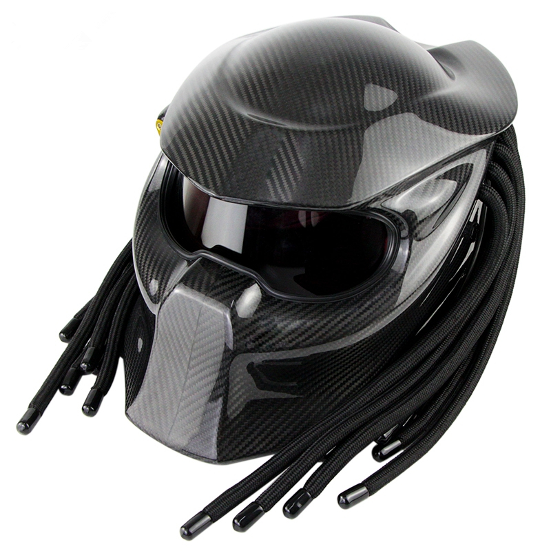 SOMAN Full Carbon Fiber Predator Helmets Dot Ece Motorcycle Helmet Light Weight Cool Black Casco Moto Full Face Helmet Predator