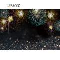 Laeacco New Year Firework Firecracker Dark Polka Dots Light Bokeh Party Decor Photography Background Photo Backdrop Photo Studio