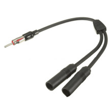 1 For 2 Car Antenna Cable Adapter Aluminum Plug Car Special Radio Antenna Aerials AM/FM Audio Signal Amplifier Booster Cable