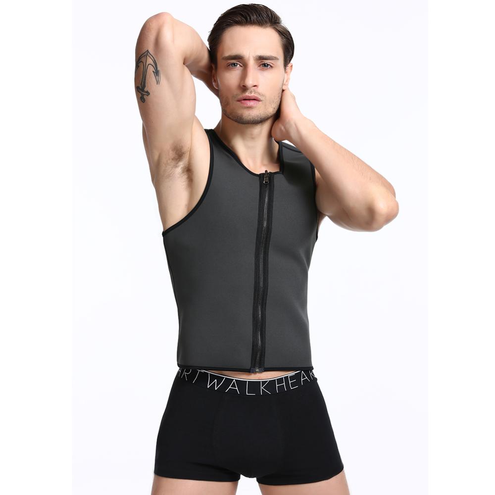 VIP link Men Neoprene Sauna Suit Hot Body Shaper Corset for Weight Loss with Zipper Waist Trainer Vest Tank Top Workout Shirt