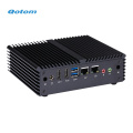 QOTOM Mini Desktop Computer Core i3 i5 Processor, support LTE Module, Fanless Mini PC Dual NIC