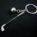 Beautiful Alloy Silver Golf Club Ball Key Ring For Bag Purse Pendant Decoration Golf Car Phone Key Chain Craft Gift Souvenir