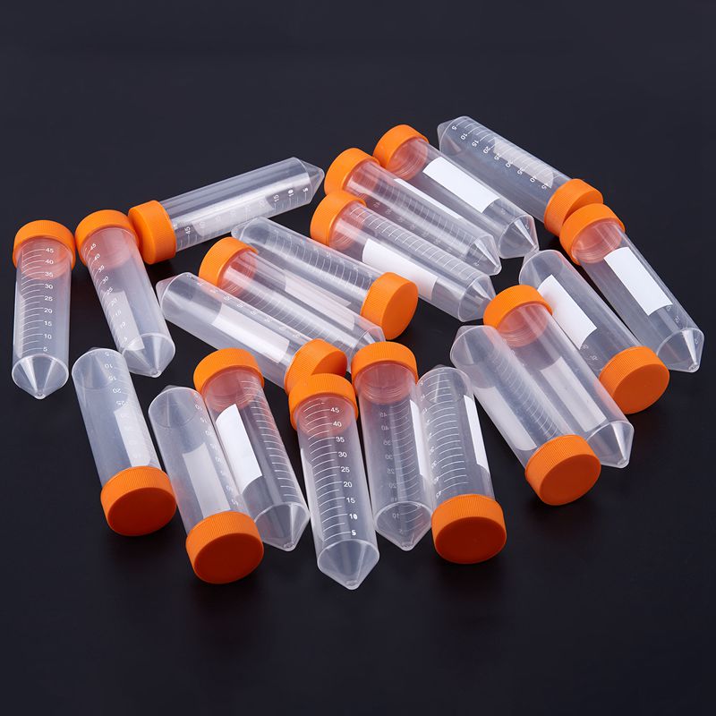 20 Pcs 50ml Conical Bottom Plastic Graduated Centrifuge Tube with Screw Cap