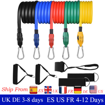 11pcs Resistance Bands Set Fitness Bands Resistance Gym Equipment Exercise Bands Pull Rope Fitness Elastic Training Expander