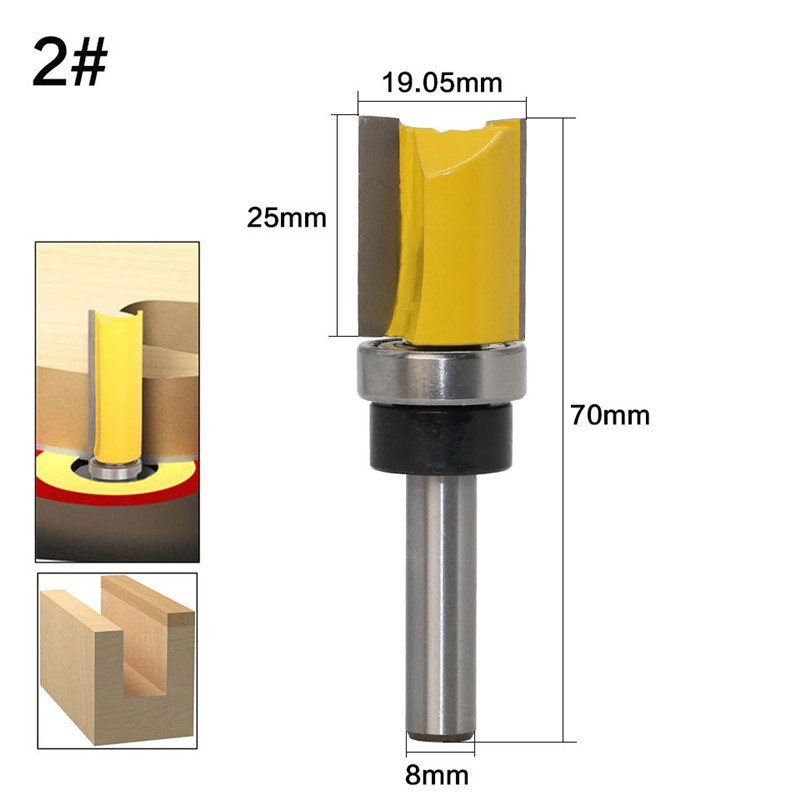 8mm Shank Mortising Router Bits Set Milling Cutter Profile Trimming Tool Straight Edge Engraving Machine Wood Cutter Woodworking