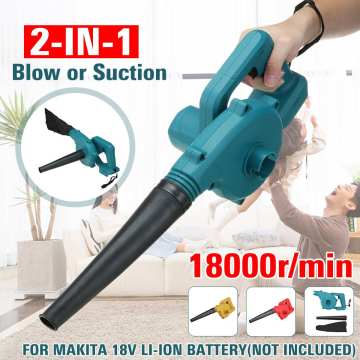 2 IN 1 600W Cordless Electric Air Blower Vacuum 18000r/min Leaf Dust Collector Cleaner Power Tool for 18V Makita Battery