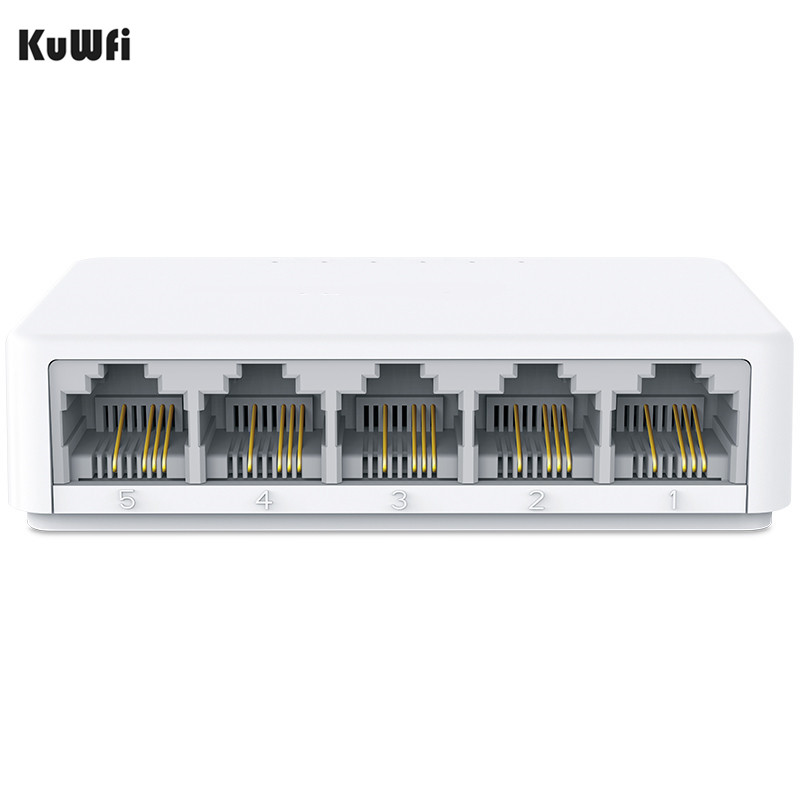 Desktop Network Switch 5 Ports 10/100Mbps Fast Ethernet RJ45 Switcher Lan Hub MDI Full/Half Duplex Exchange EU US Power