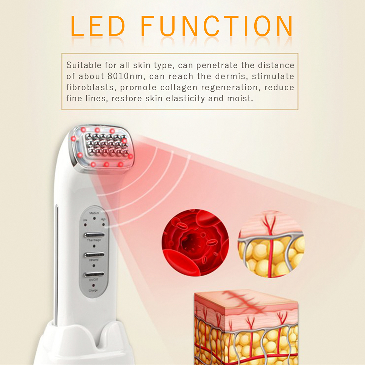 Mesotherapy RF Radio Frequency Far-Infrared Wave Therapy Facial Wrinkle Removal Skin Tightening Device Face Lifting Slimmer