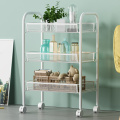 3 Tier Rolling Utility Cart Storage Shelve Beauty Salon Spa Trolley Utility Cart With mesh basket for bathroom, kitchen, office