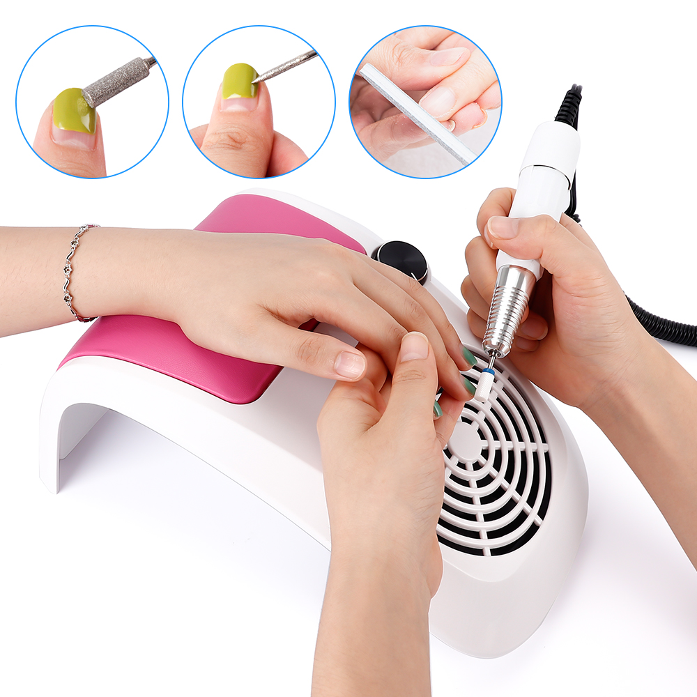 60W Nail Dust Suction Strong Adjustable Speed Collector For Nail Dust Fan Vacuum Cleaner For Manicure Tool Vacuum Nail Suction